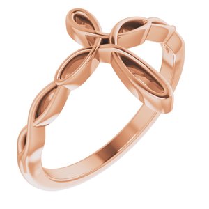 14K Rose Cross Ring - BN & CO JEWELRY