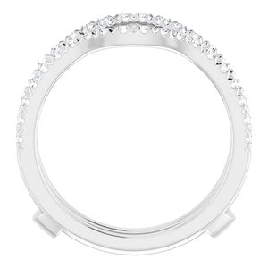 14K White 1/2 CTW Lab-Grown Diamond French-Set Ring Guard - BN & CO JEWELRY