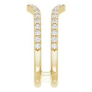 14K Yellow 1/2 CTW Lab-Grown Diamond French-Set Ring Guard - BN & CO JEWELRY