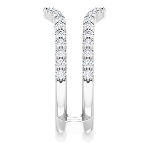 14K White 1/2 CTW Lab-Grown Diamond French-Set Ring Guard - BN & CO JEWELRY