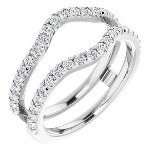 14K White 1/2 CTW Lab-Grown Diamond French-Set Ring Guard - BN & CO JEWELRY