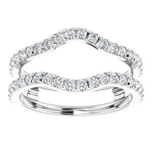 14K White 1/2 CTW Lab-Grown Diamond French-Set Ring Guard - BN & CO JEWELRY