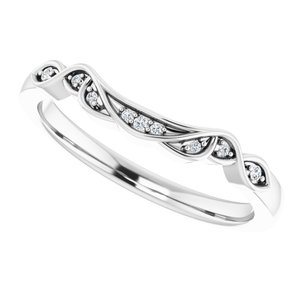 14K White .03 CTW Diamond Matching Band - BN & CO JEWELRY
