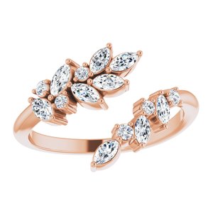 14K Rose 1/2 CTW Natural Diamond Bypass Ring - BN & CO JEWELRY