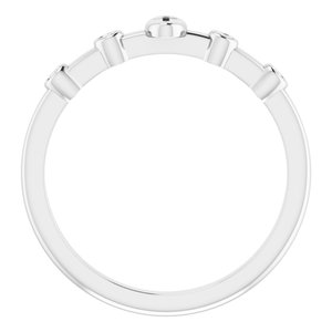 14K White .06 CTW Natural Diamond Stackable Cross Ring - BN & CO JEWELRY