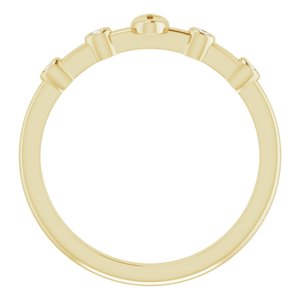 14K Yellow .06 CTW Natural Diamond Stackable Cross Ring - BN & CO JEWELRY