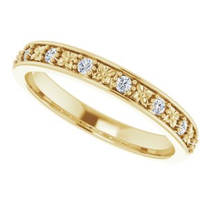 14K Yellow 1/6 CTW Natural Diamond Floral Anniversary Band - BN & CO JEWELRY