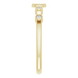 14K Yellow .06 CTW Natural Diamond Stackable Cross Ring - BN & CO JEWELRY