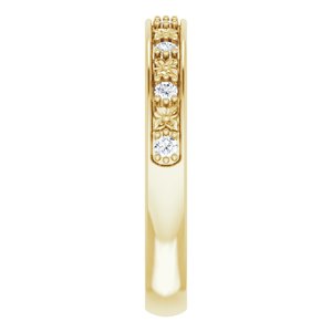 14K Yellow 1/6 CTW Natural Diamond Floral Anniversary Band - BN & CO JEWELRY