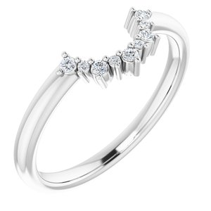 14K White .07 CTW Natural Diamond Contour Band - BN & CO JEWELRY