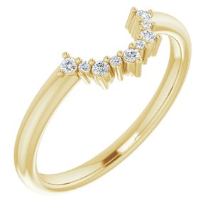 14K Yellow .07 CTW Natural Diamond Contour Band - BN & CO JEWELRY