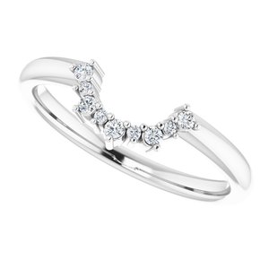 14K White .07 CTW Natural Diamond Contour Band - BN & CO JEWELRY
