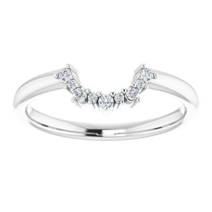 14K White .07 CTW Natural Diamond Contour Band - BN & CO JEWELRY