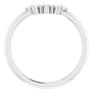 14K White .07 CTW Natural Diamond Contour Band - BN & CO JEWELRY