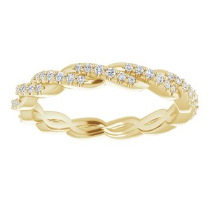 14K Yellow 1/4 CTW Natural Diamond Twisted Eternity Band Size 7 - BN & CO JEWELRY
