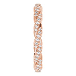 14K Rose 1/5 CTW Natural Diamond Twisted Eternity Band Size 4.5 - BN & CO JEWELRY
