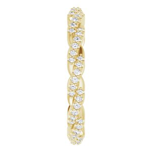 14K Yellow 1/4 CTW Natural Diamond Twisted Eternity Band Size 7 - BN & CO JEWELRY