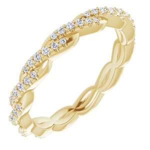 14K Yellow 1/4 CTW Natural Diamond Twisted Eternity Band Size 7 - BN & CO JEWELRY