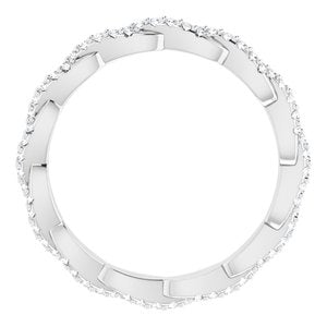 14K White 1/4 CTW Natural Diamond Twisted Eternity Band Size 7 - BN & CO JEWELRY