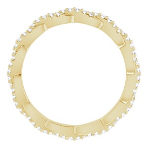 14K Yellow 1/4 CTW Natural Diamond Twisted Eternity Band Size 7 - BN & CO JEWELRY