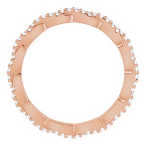 14K Rose 1/4 CTW Natural Diamond Twisted Eternity Band Size 7 - BN & CO JEWELRY