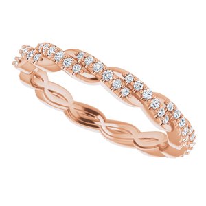 14K Rose 1/4 CTW Natural Diamond Twisted Eternity Band Size 7 - BN & CO JEWELRY