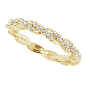 14K Yellow 1/4 CTW Natural Diamond Twisted Eternity Band Size 7 - BN & CO JEWELRY