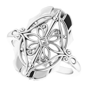 14K White Vintage-Inspired Ring - BN & CO JEWELRY