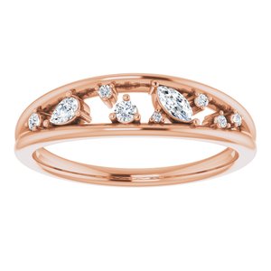 14K Rose 1/6 CTW Diamond Negative Space Ring - BN & CO JEWELRY