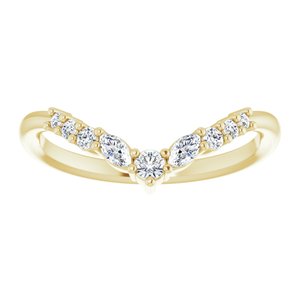 14K Yellow 1/5 CTW Lab-Grown Diamond Contour Band - BN & CO JEWELRY