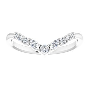 14K White 1/5 CTW Lab-Grown Diamond Contour Band - BN & CO JEWELRY