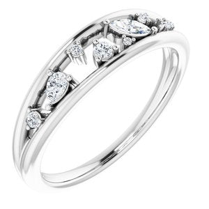14K White 1/6 CTW Diamond Negative Space Ring - BN & CO JEWELRY