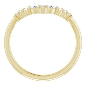 14K Yellow 1/5 CTW Lab-Grown Diamond Contour Band - BN & CO JEWELRY