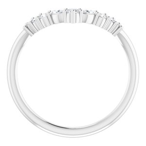 14K White 1/5 CTW Lab-Grown Diamond Contour Band - BN & CO JEWELRY