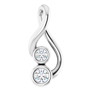 14K White .07 CTW Natural Diamond Hold You ForeverÂ® Pendant - BN & CO JEWELRY