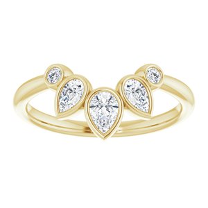 14K Yellow 3/8 CTW Natural Diamond Bezel-Set Contour Band - BN & CO JEWELRY