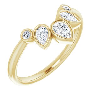 14K Yellow 3/8 CTW Natural Diamond Bezel-Set Contour Band - BN & CO JEWELRY