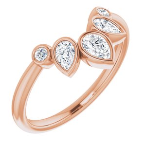 14K Rose 3/8 CTW Natural Diamond Bezel-Set Contour Band - BN & CO JEWELRY