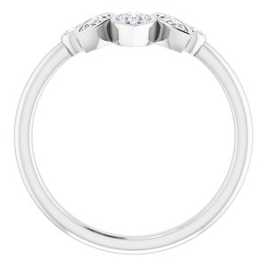 14K White 3/8 CTW Natural Diamond Bezel-Set Contour Band - BN & CO JEWELRY