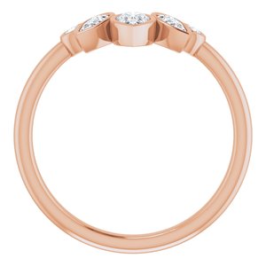 14K Rose 3/8 CTW Natural Diamond Bezel-Set Contour Band - BN & CO JEWELRY