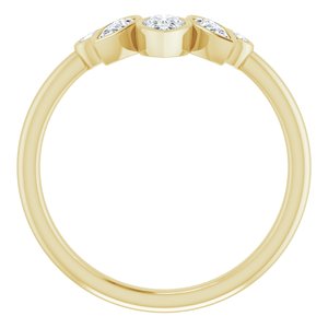 14K Yellow 3/8 CTW Natural Diamond Bezel-Set Contour Band - BN & CO JEWELRY