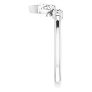 14K White 3/8 CTW Natural Diamond Bezel-Set Contour Band - BN & CO JEWELRY