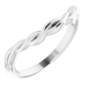 14K White Twisted Contour Band - BN & CO JEWELRY