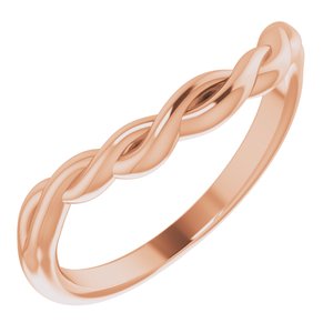 14K Rose Twisted Contour Band - BN & CO JEWELRY