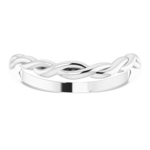 14K White Twisted Contour Band - BN & CO JEWELRY