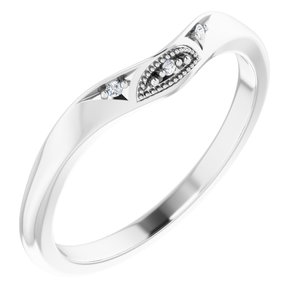 14K White .01 CTW Natural Diamond Matching Band - BN & CO JEWELRY