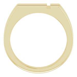 14K Yellow 10.8x8.8 mm Rectangle Cross Signet Ring - BN & CO JEWELRY