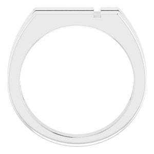 Sterling Silver 10.8x8.8 mm Rectangle Cross Signet Ring - BN & CO JEWELRY