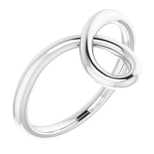14K White Looped Bypass Ring - BN & CO JEWELRY