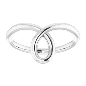 14K White Looped Bypass Ring - BN & CO JEWELRY
